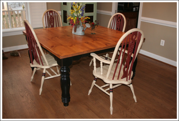 Table and chairs.