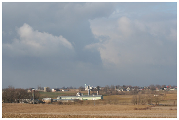 Stormy skies.