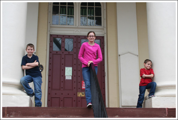 Gaige, Brianna, and Joey at the Courthouse