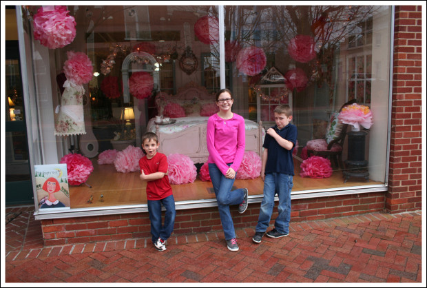 The boys were not loving all the pink.