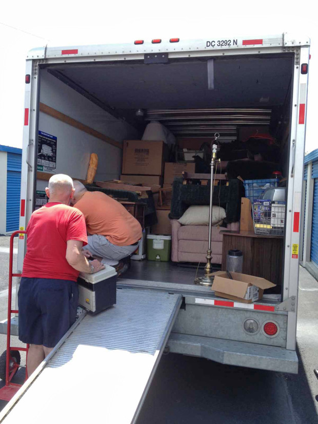 Dad and Hubby loading the truck.