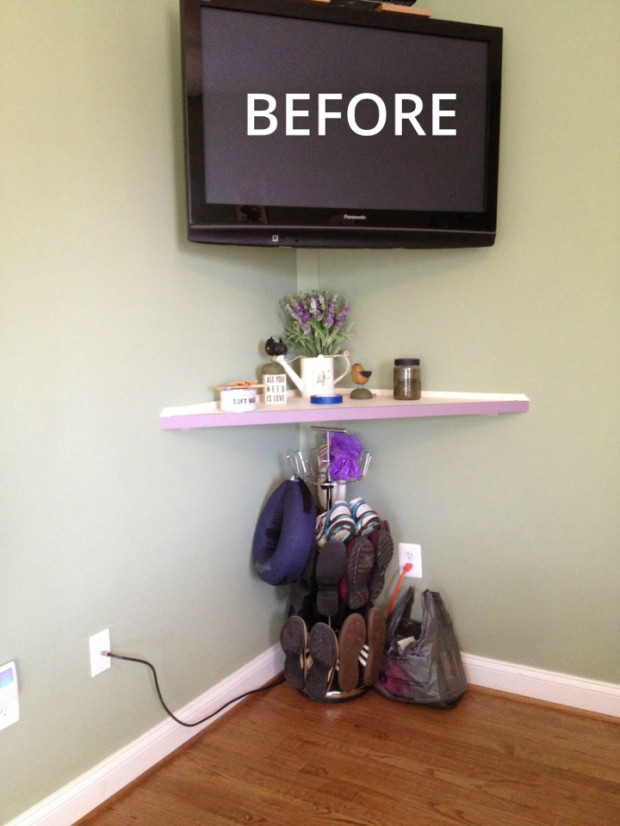 Unsightly shoe tree in our bedroom.