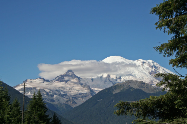 Our First Glimpse of Mount Rainier