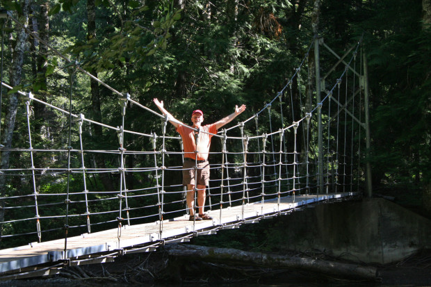 Mike on the Suspension Bridge