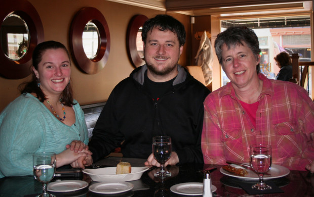 Kelsey, Eric, and me at The Bridge.