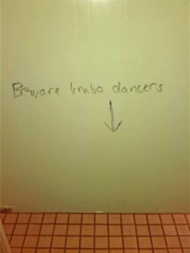 Interesting bathroom graffiti.