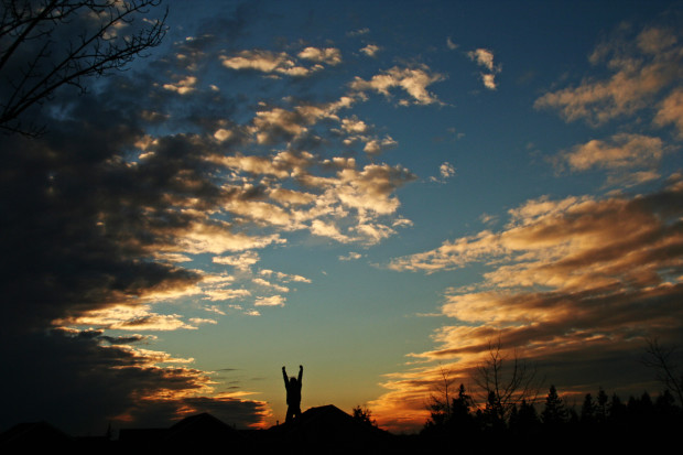 Gaige, jumping in the sunset for me.