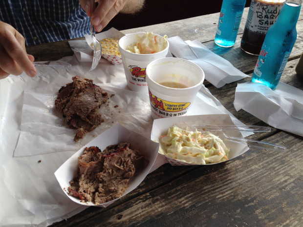 Brisket, Creamed Corn, and Cole Slaw