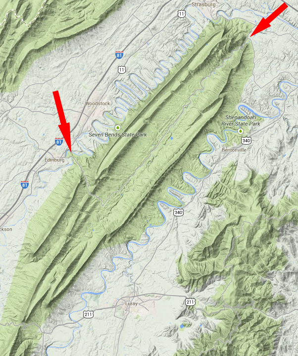 Fort Valley Map... the red arrows show points of egress