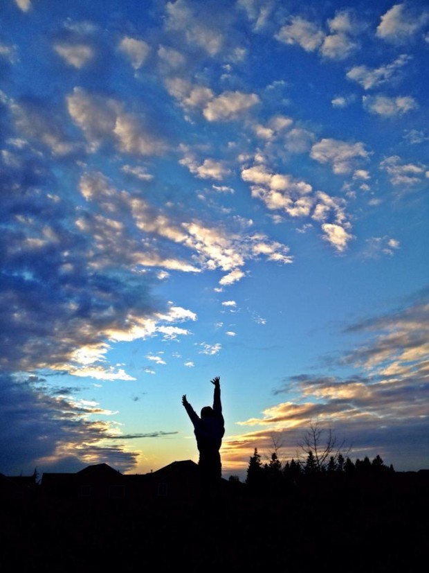 Gaige jumping at Sunset Point