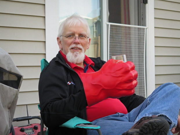 Hubby matched his coozie.