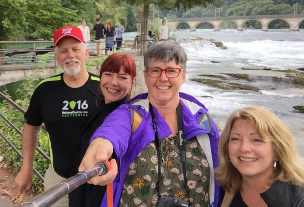 Mike, Annelies, Me, Tammi, and Yves at Rhine Falls